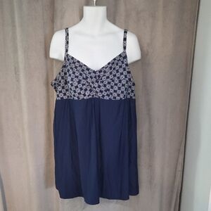 2X Navy Blue Women's Swim One Piece